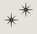 4 Piece Set - Mid-Century Modern Starbursts w/ 4-point stars