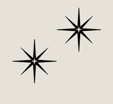 Load image into Gallery viewer, Mid-Century Modern Starbursts w/ 4-point stars - 4 Piece Set