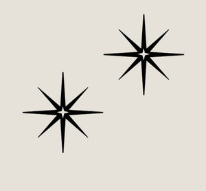 Mid-Century Modern Starbursts w/ 4-point stars - 4 Piece Set