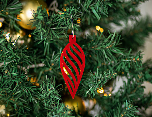 Tear Drop Mid Century Modern Christmas Ornament