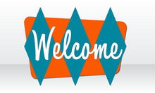 Load image into Gallery viewer, Mid Century Modern Style Welcome Sign | Triple Diamond