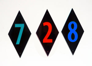 Individual Mid Century Modern House Number - Diamond Shaped Sign