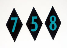 Load image into Gallery viewer, Individual Mid Century Modern House Number - Diamond Shaped Sign