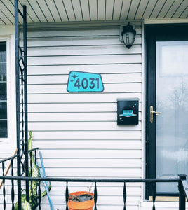 Mid Century Modern House Number Sign, Custom Address Sign #23