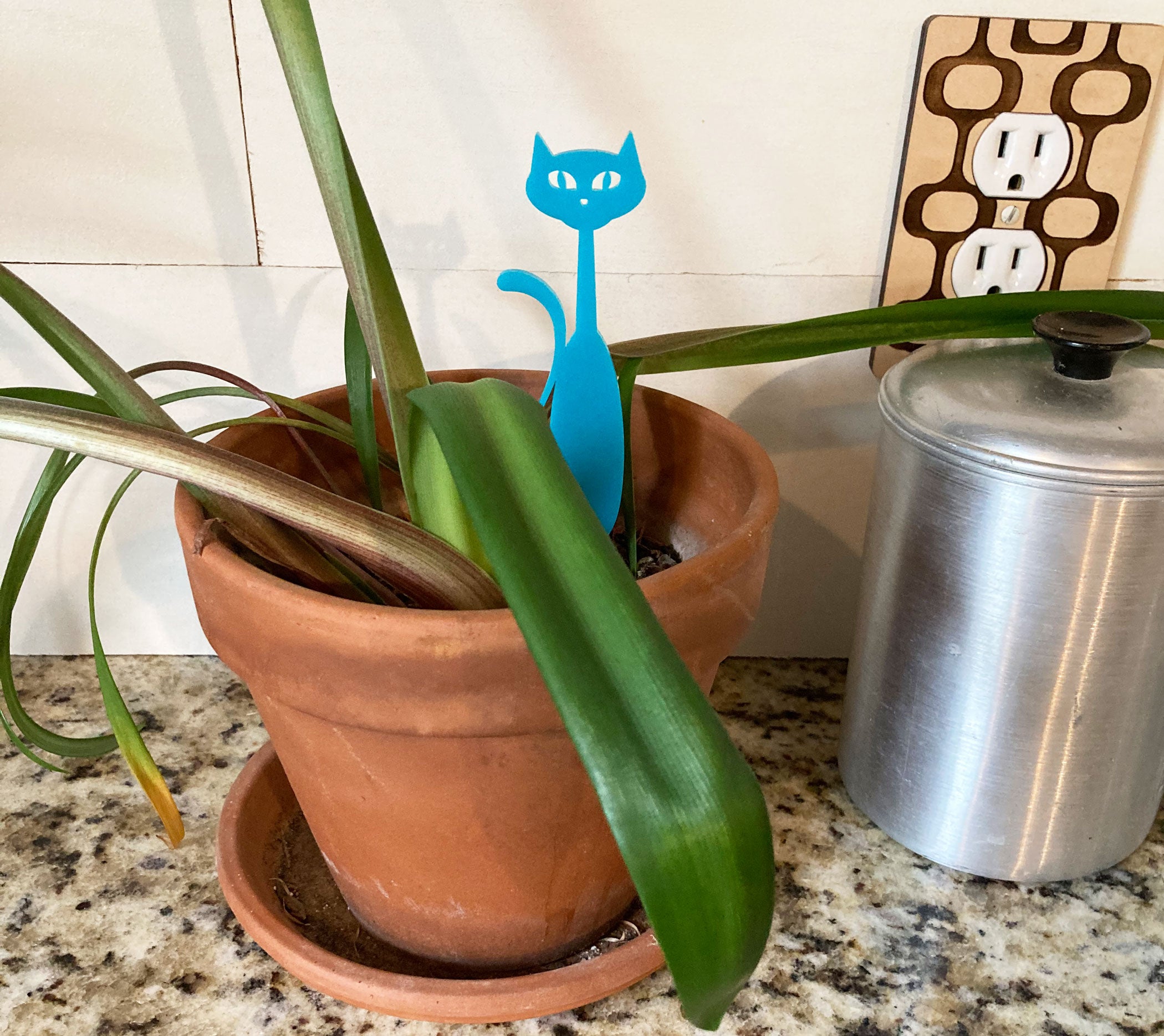 House plant decoration - Mid Century Modern Cat