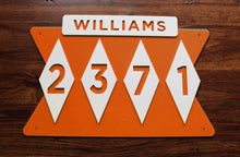 Load image into Gallery viewer, Mid Century Modern House Number Sign with Name